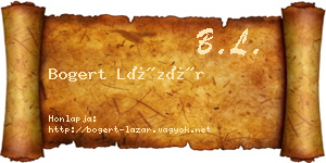 Bogert Lázár névjegykártya